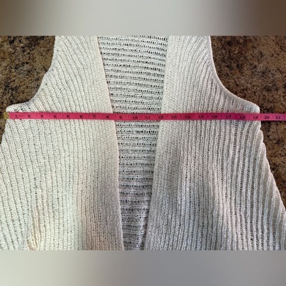 Lilly Pulitzer Cream Open Front Vest Cardigan Large - Picture 5 of 6